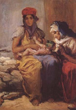Theodore Chasseriau Femme maure allaitant son enfant et une vieille (mk32) oil painting picture